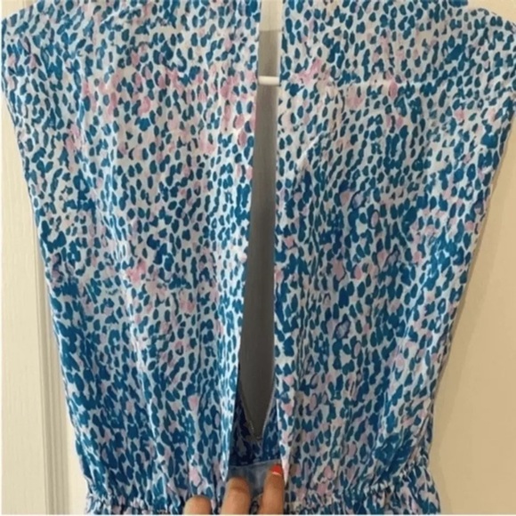 Sandro Dress Rebelle Silk Leopard Print Blue Pink - Picture 14 of 15